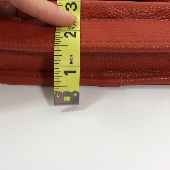 Kate Landry Crossbody Orange Bag Lock Chain Strap - Picture 7 of 8